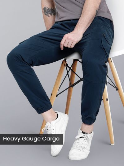 Dark Space Blue Heavy Gauge Cargo Joggers shop cargo joggers for men online,